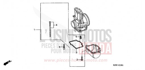 VERGASER O.P. (BAUSATZ) (2) CR250R1 de 2001